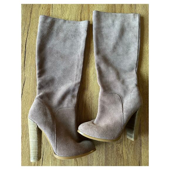 Colin Stuart Blush Suede Knee High Boots Size 7.5 - Picture 2 of 7